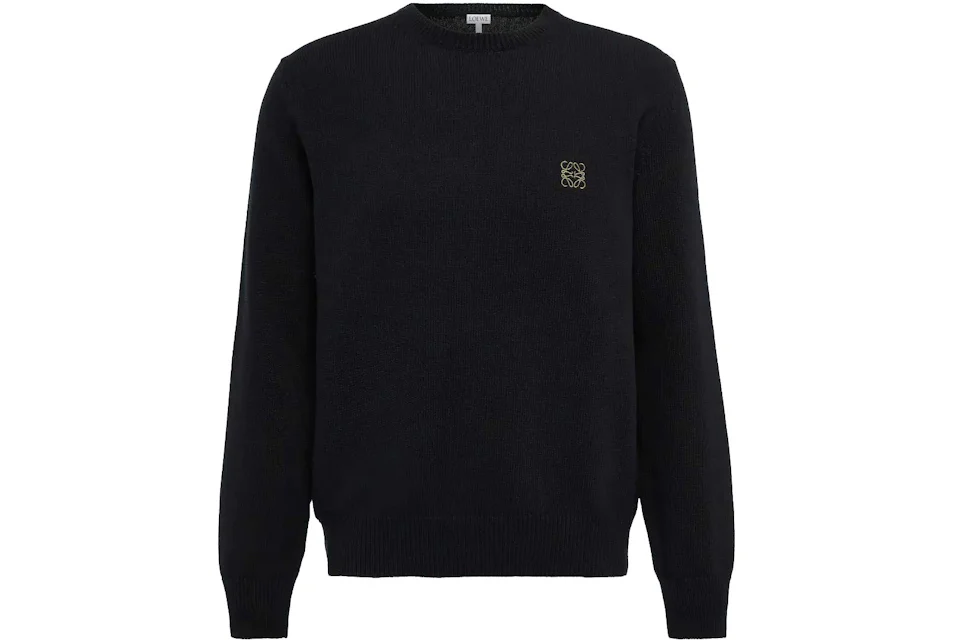 LOEWE Anagram Wool Sweater Black/Khaki Green