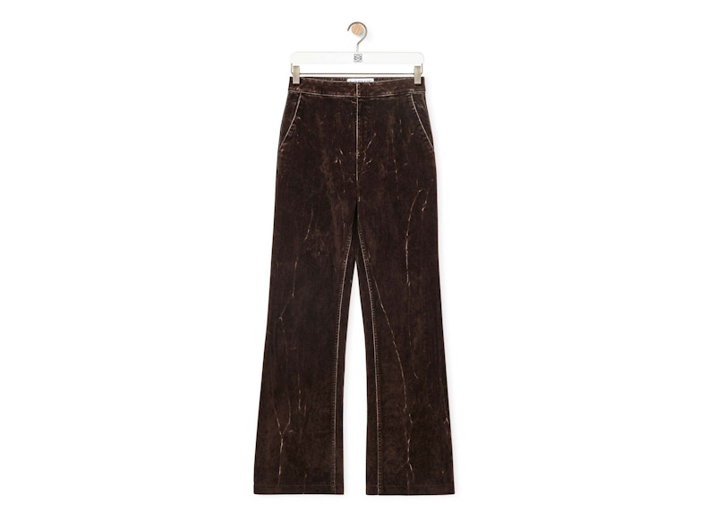 Pre-owned Loewe Women's  Bootleg Jeans In Denim In Coffee Bean In Brown