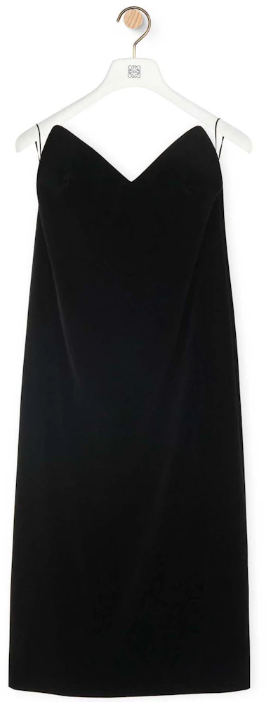 LOEWE Bustier Dress in Cotton Velvet Black - FW23 - GB