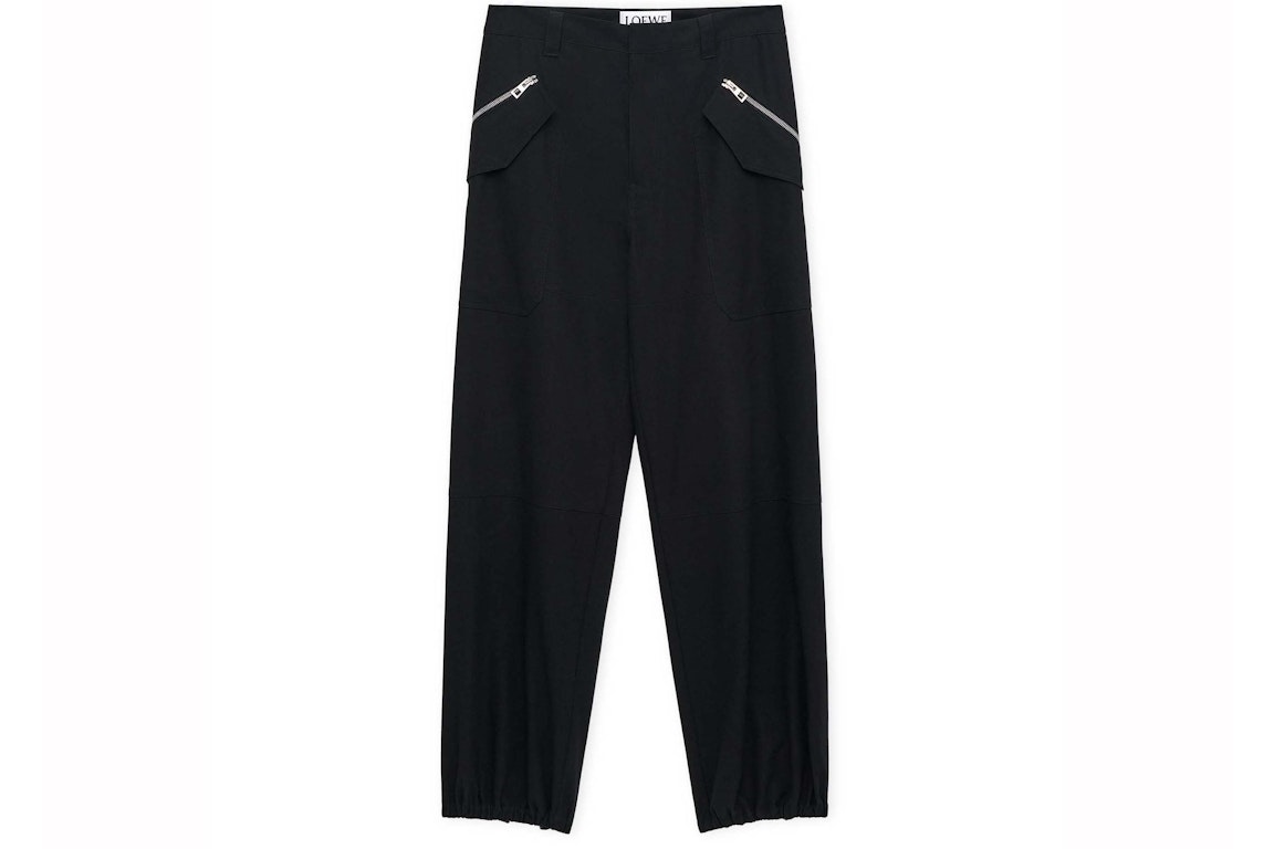 Pre-owned Loewe Cargo Trousers In Cotton Black
