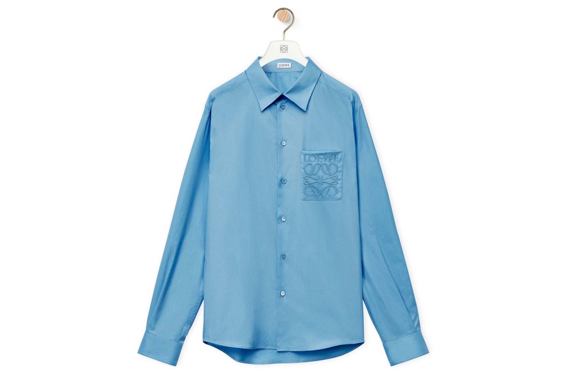 Pre-owned Loewe Cotton Shirt Ash Blue