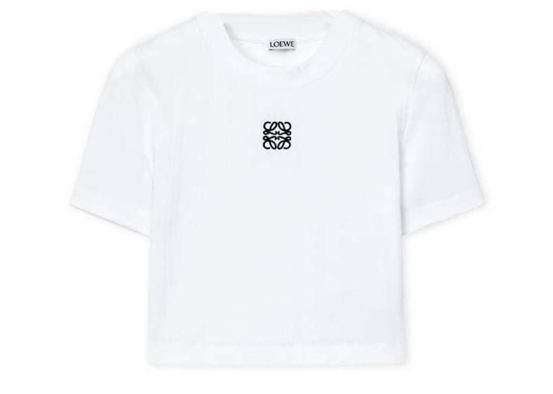 Pre-owned Loewe Women's Cropped Top In Cotton In White