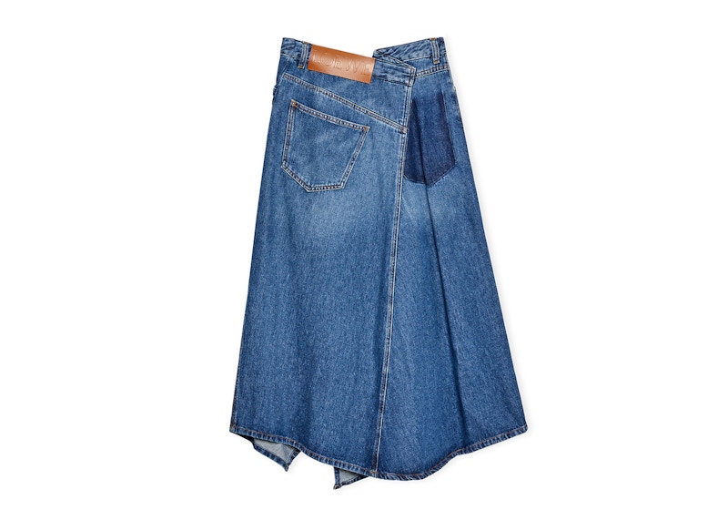 スカート [LOEWE] Deconstructed Denim Skirt Deconstructed skirt in denim Blue - LOEWE