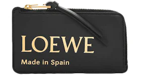 LOEWE Embossed Loewe Coin Cardholder in Shiny Nappa Calfskin Black
