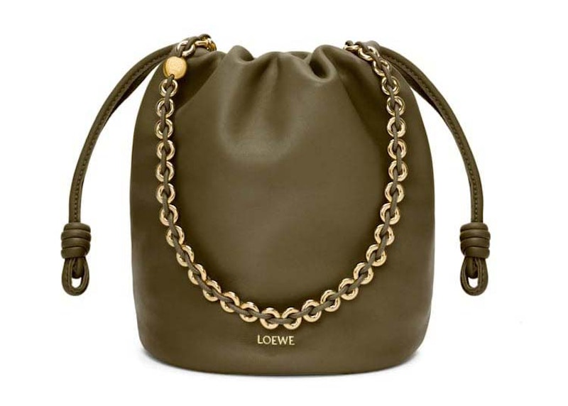 LOE 32 FLAMENCO PURSE BUCKET IN CHESTNUT BROWN LAMBSKIN