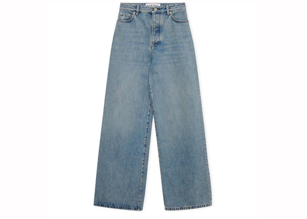Pre-owned Loewe High Waisted Jeans Washed Blue