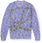 LOEWE Large L Relaxed Fit Wool Sweater Blue/White