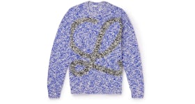 LOEWE Large L Relaxed Fit Wool Sweater Blue/White