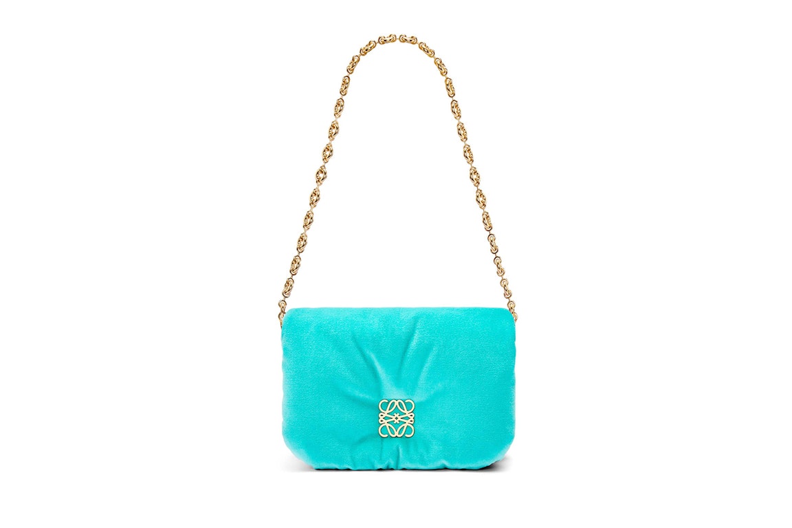 Pre-owned Loewe Mini Puffer Goya Bag In Velvet Caribbean Blue