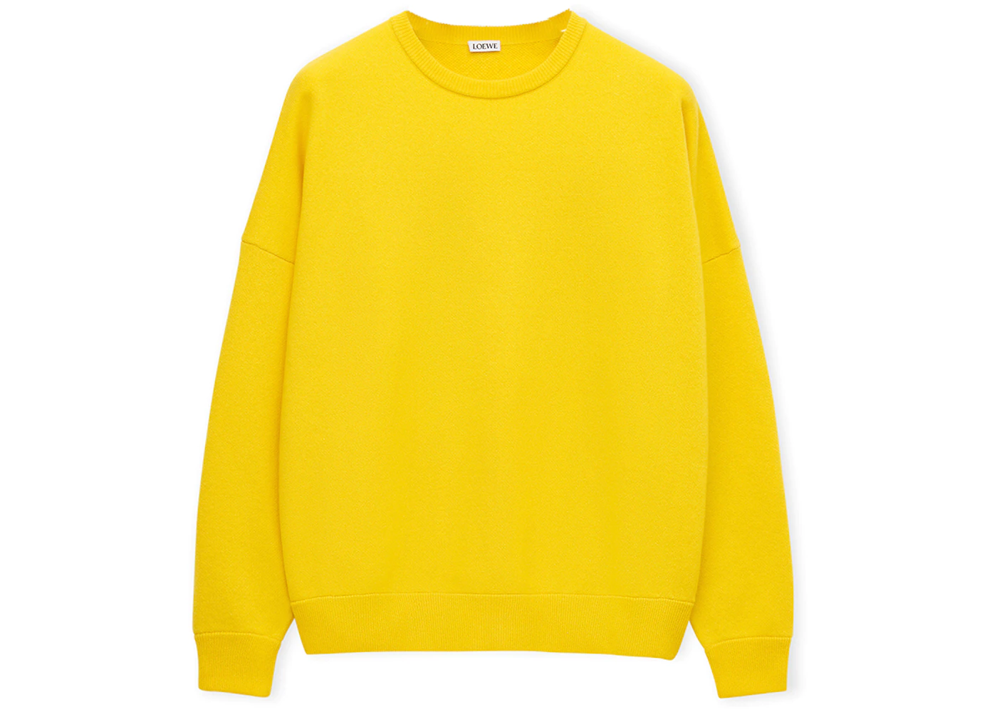 LOEWE Oversize Crew Neck Cashmere Sweater Yellow Lemon - SS23 - US