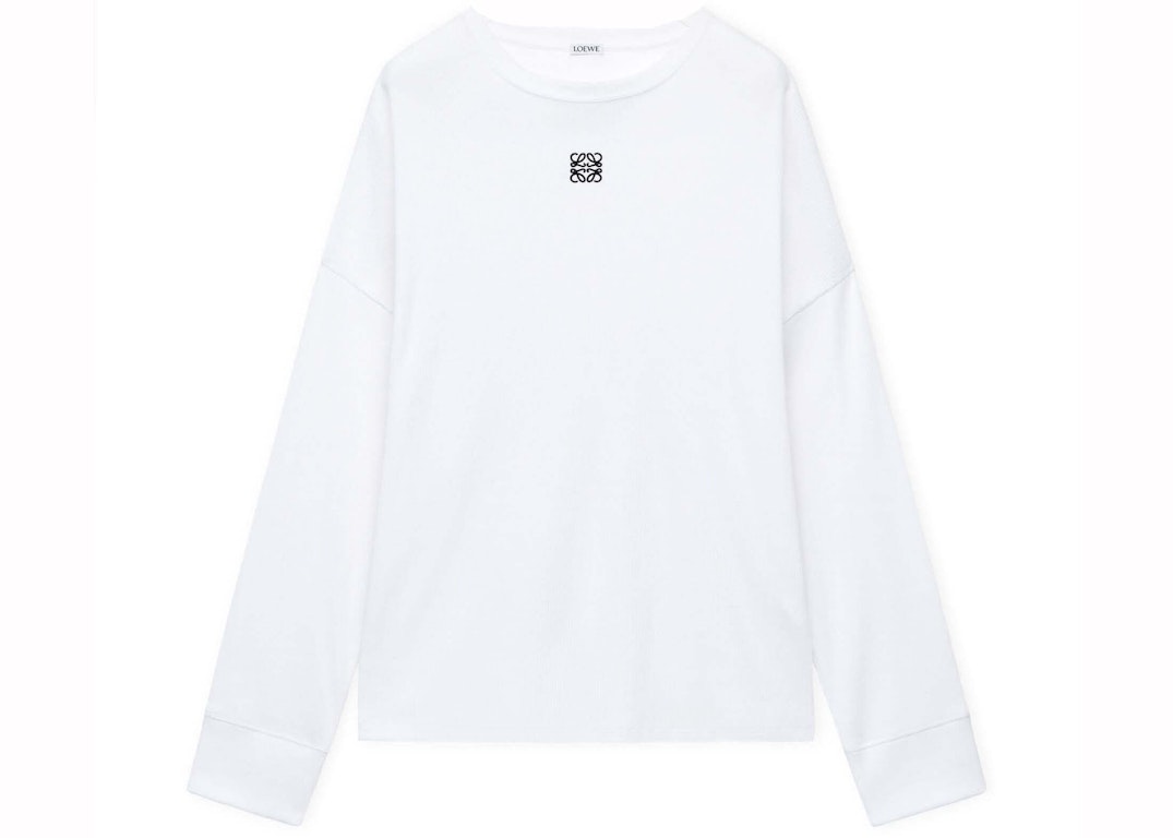 Pre-owned Loewe Oversized Fit Long Sleeve T-shirt In Cotton White