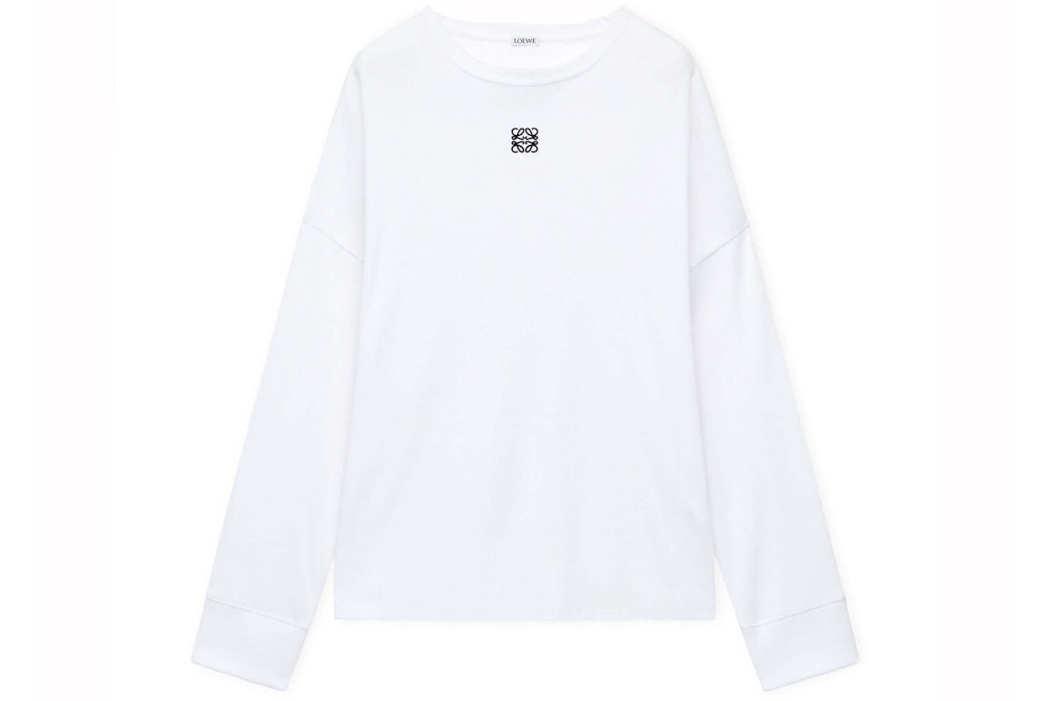 Pre-owned Loewe Oversized Fit Long Sleeve T-shirt In Cotton White