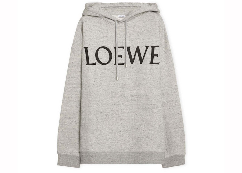 LOEWE Oversized Hoodie in Cotton Grey Melange