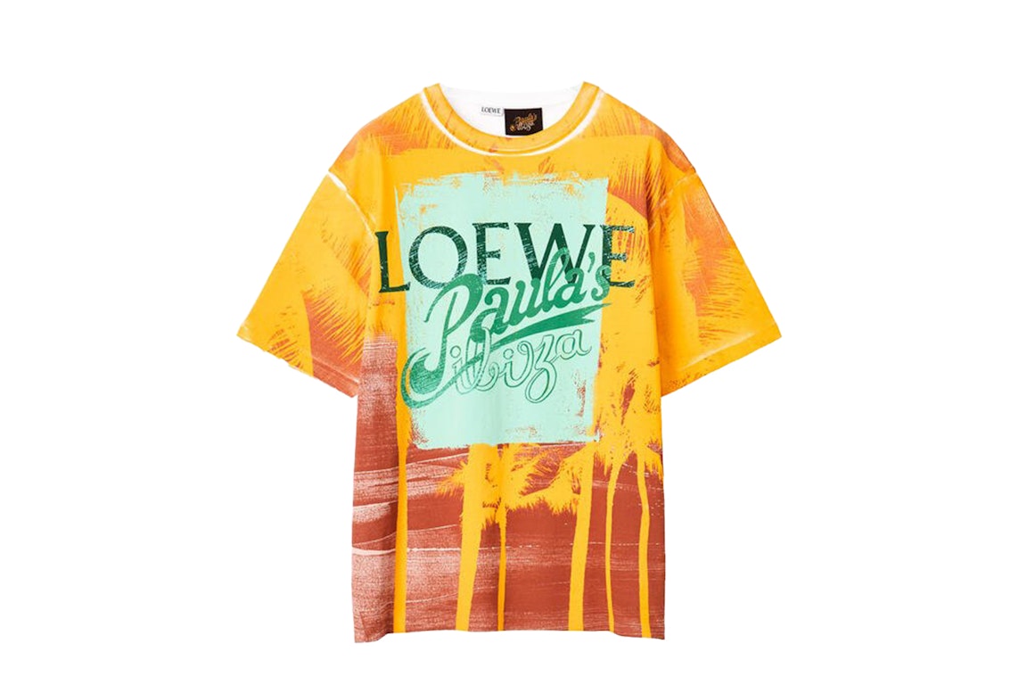 Pre-owned Loewe Palm Print T-shirt Soft White/multi
