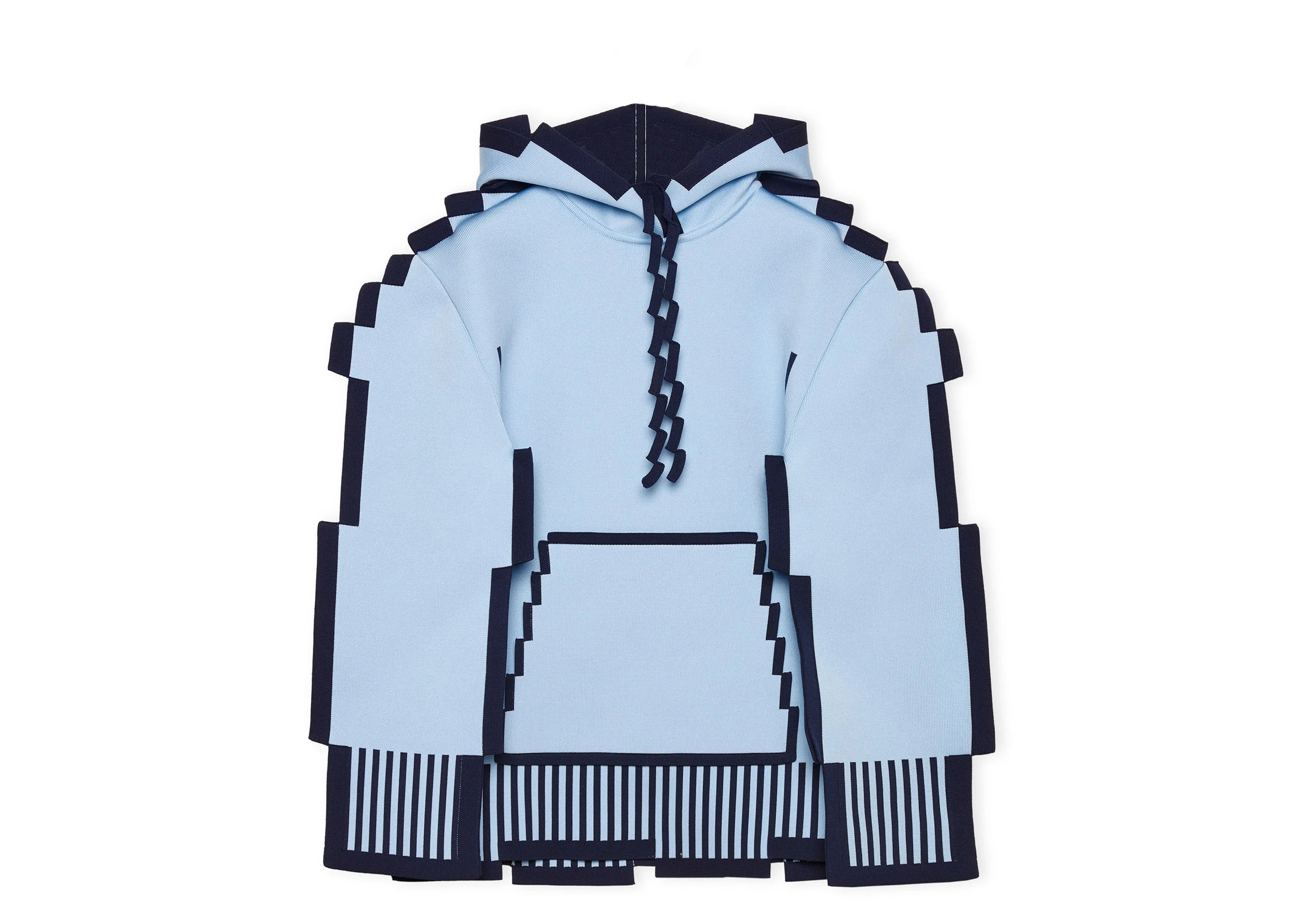 LOEWE Pixellated Hoodie In Technical Knit Light Blue - SS23 - US