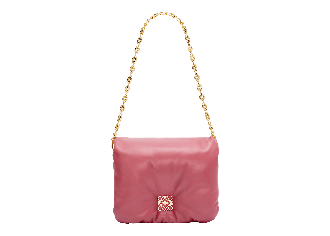 LOEWE Puffer Goya Shoulder Bag Plumrose in Shiny Nappa Lambskin 