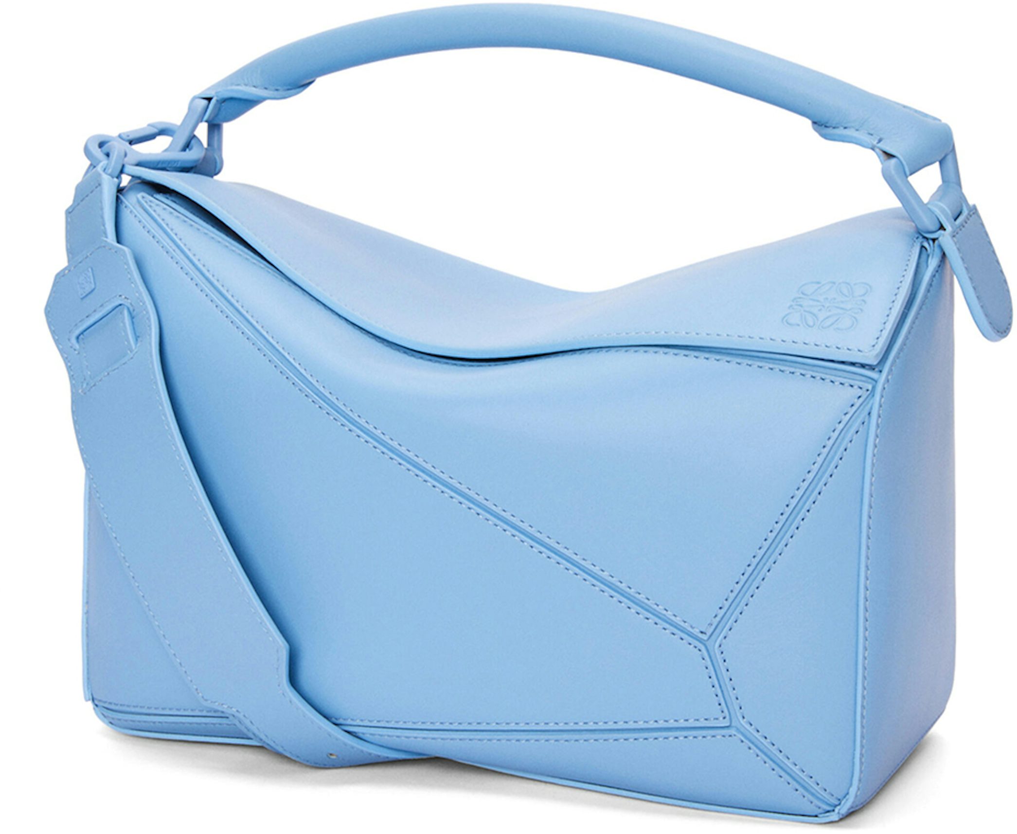 LOEWE Puzzle Bag In Satin Calfskin Olympic Blue in Calfskin Leather with  Palladium-tone - US