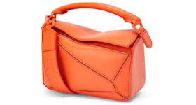 LOEWE Puzzle Bag in Satin Calfskin Mini Orange