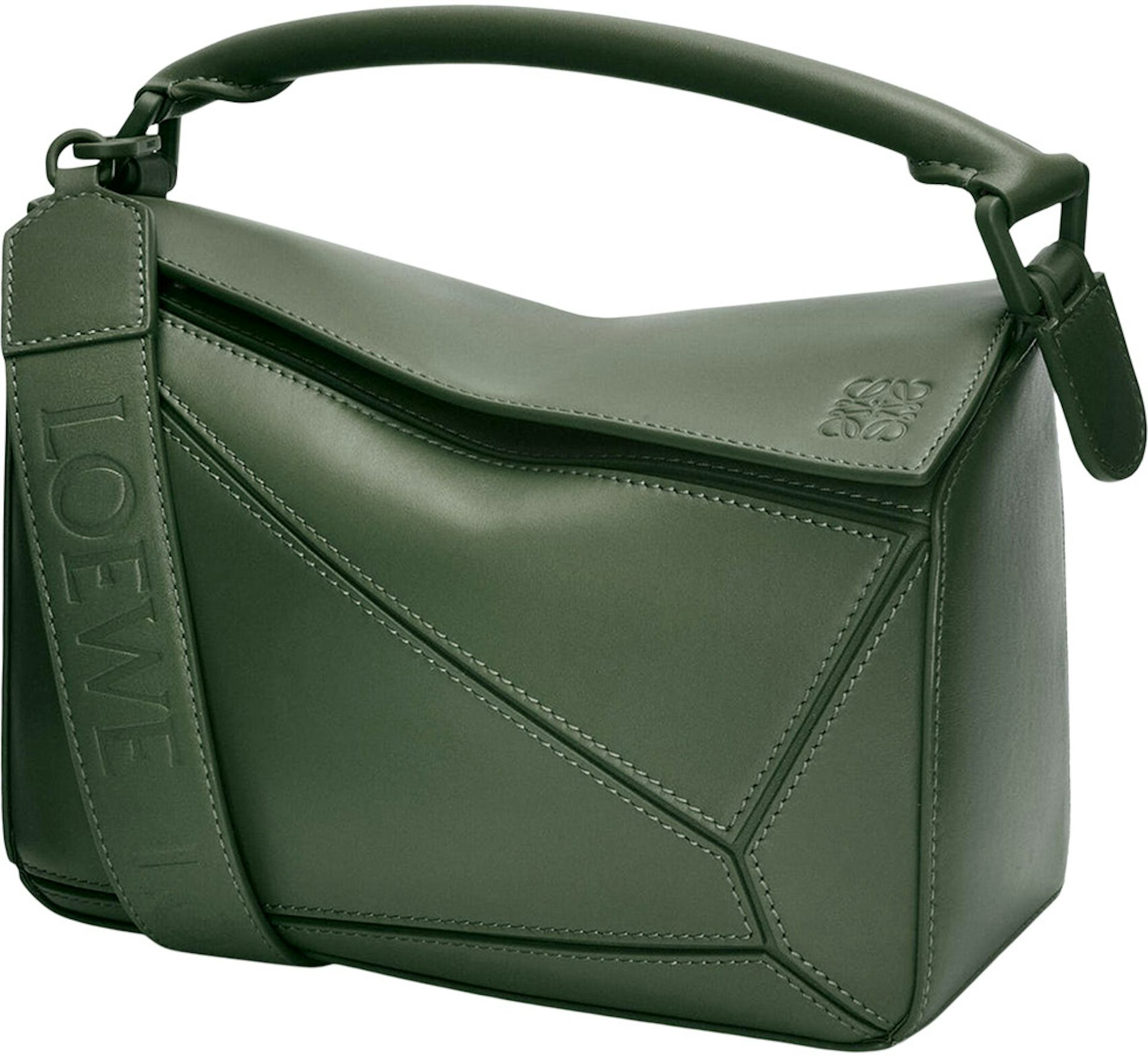 Loewe Puzzle Mini Leather Cross-body Bag - Khaki