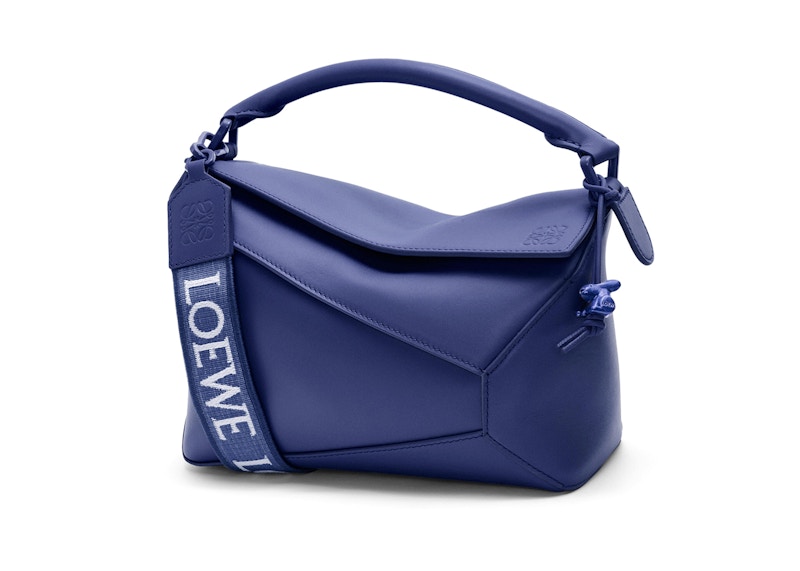 LOEWE Puzzle Edge Bag In Satin Calfskin Small Deep Purple Glaze in