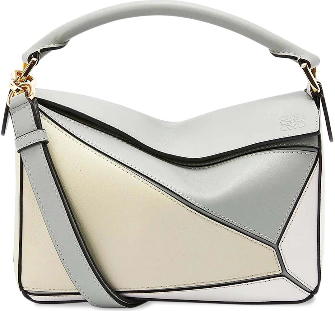 Puzzle Small Leather Shoulder Bag in Grey - Loewe
