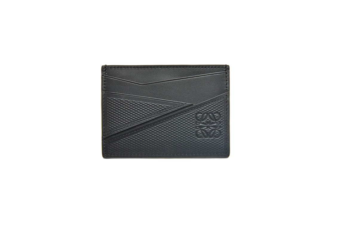Pre-owned Loewe Puzzle Plain Cardholder In Diamond Calfskin Black