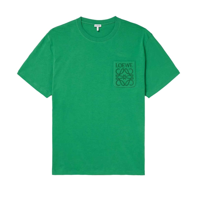 LOEWE Relaxed Fit Tonal Pocket Logo T-shirt Tennis Green Men's
