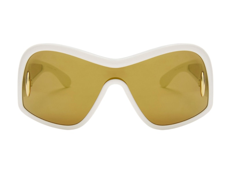 Pre-owned Loewe Women's Square Mask Sunglasses In White (0010992857)