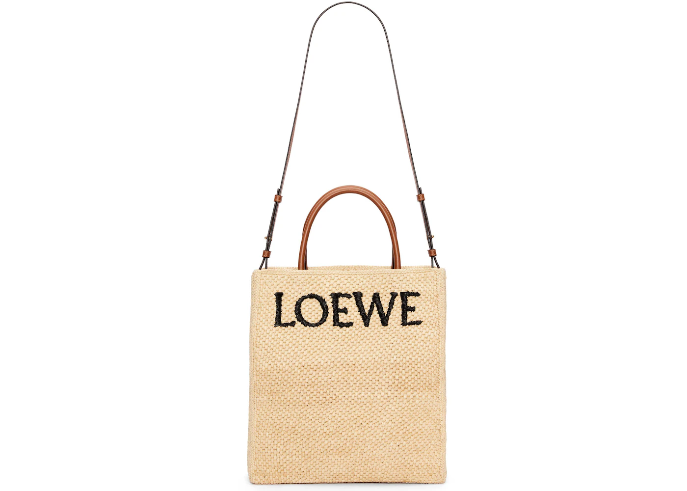 Loewe Fold Raffia Tote Bag in Natural