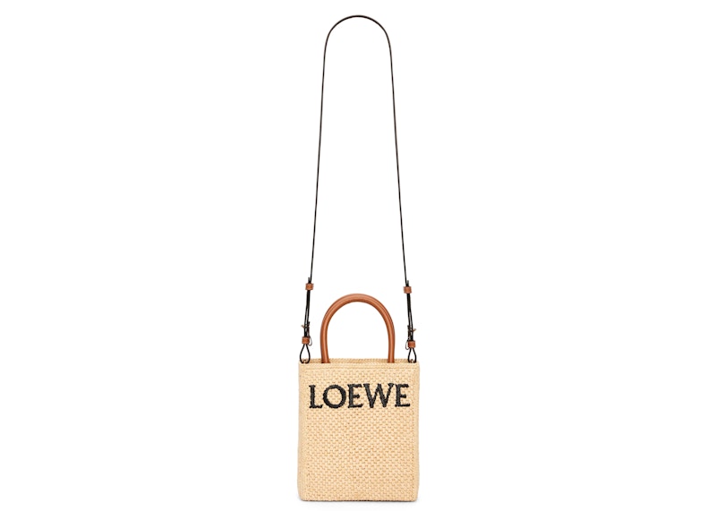 LOEWE Standard A5 Tote Bag In Raffia Natural/Black in Raffia with