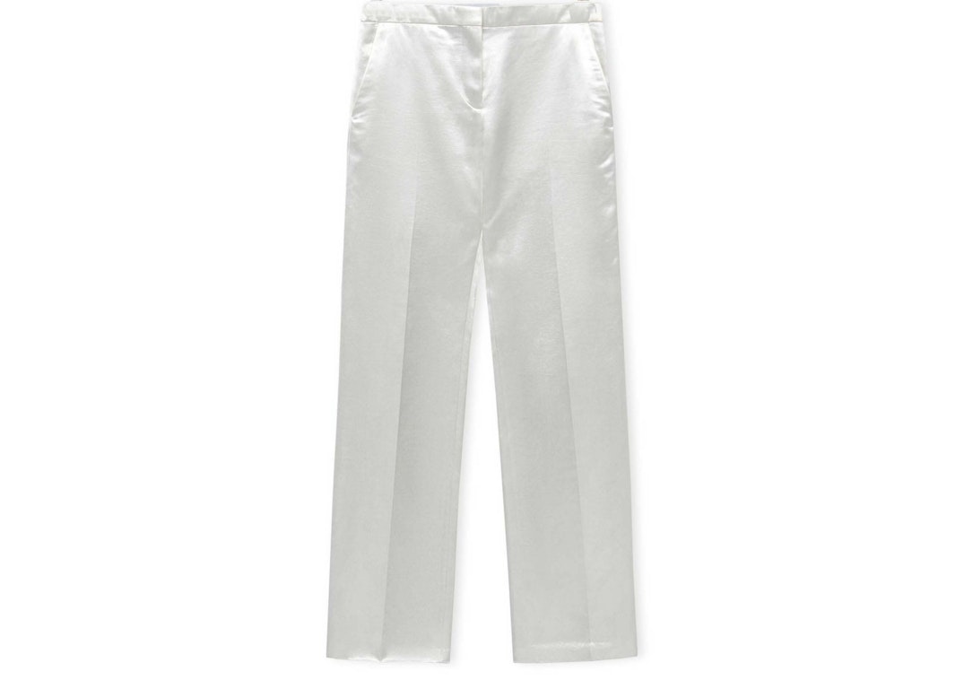 Pre-owned Loewe Tailored Trousers In Cotton Satin Ivory