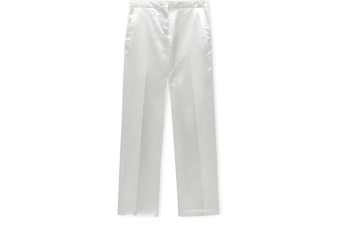Pre-owned Loewe Tailored Trousers In Cotton Satin Ivory
