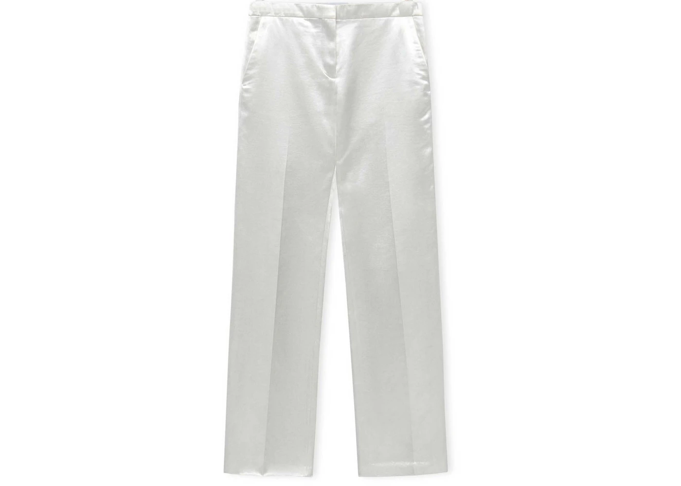LOEWE Tailored Trousers in Cotton Satin Ivory - US
