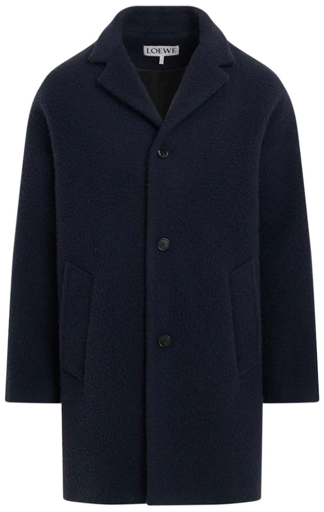 LOEWE Textured Wool Coat Navy Blue Men's - SS23 - US