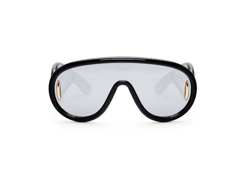 Pre-owned Loewe Women's Wave Mask Sunglasses In Black (g000487x01 1100)