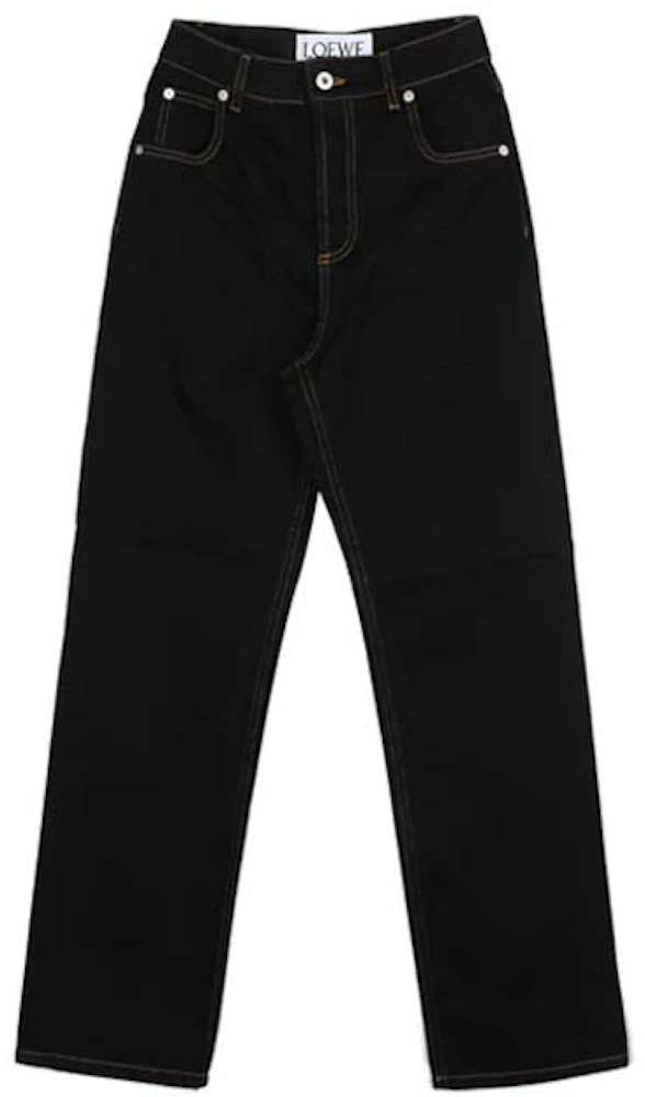 LOEWE Women's Anagram Pocket Tapered Denim Jeans Black - SS23 - US