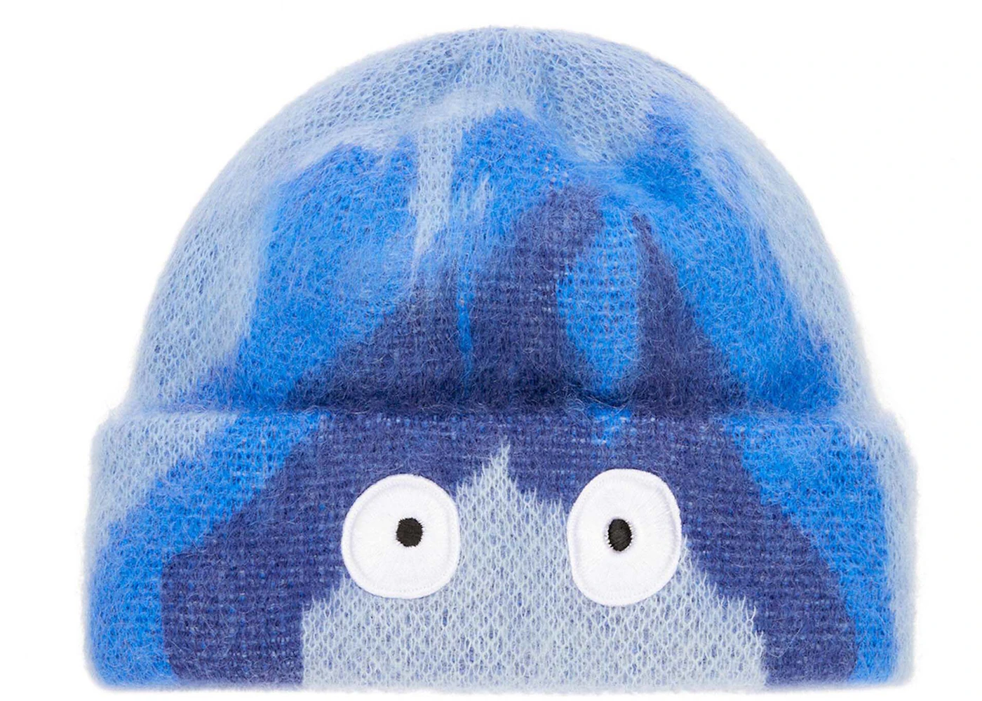 LOEWE x Howls Calcifer Beanie In Mohair And Wool Blend Blue/Light Blue ...