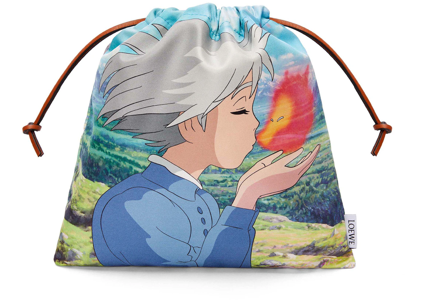 LOEWE x Howls Calcifer Drawstring Pouch In Canvas Multicolor in Canvas - US