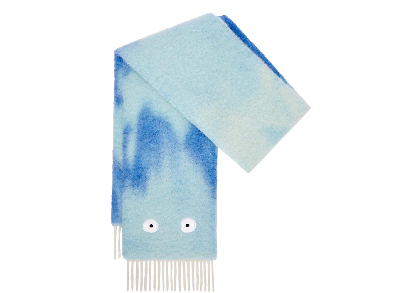 LOEWE x Howls Calcifer Scarf In Mohair And Wool Blend Blue/Light Blue ...