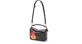 LOEWE x Howls Calcifer Small Puzzle Bag In Satin Calfskin And Crystal Black