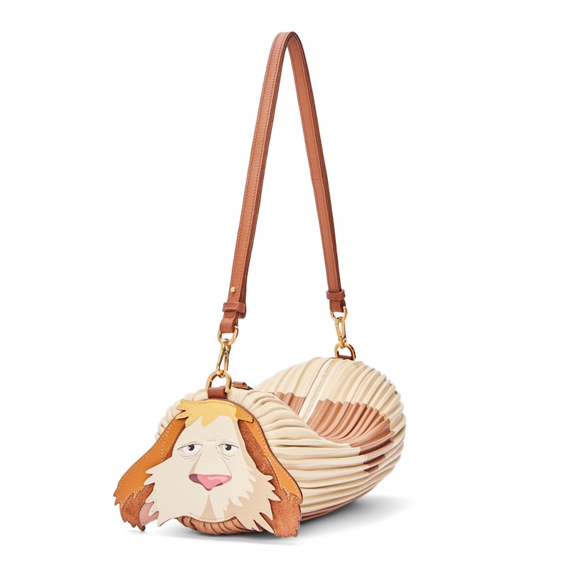LOEWE x Howls Heen Bracelet Pouch In Pleated Nappa Rust in