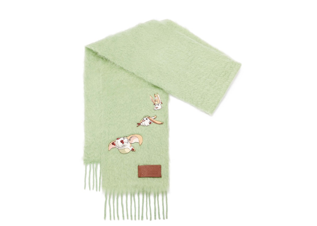 Pre-owned Loewe X Howls Heen Scarf In Mohair And Wool Blend Light Turquoise