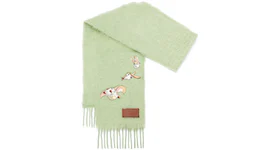 LOEWE x Howls Heen Scarf In Mohair And Wool Blend Light Turquoise