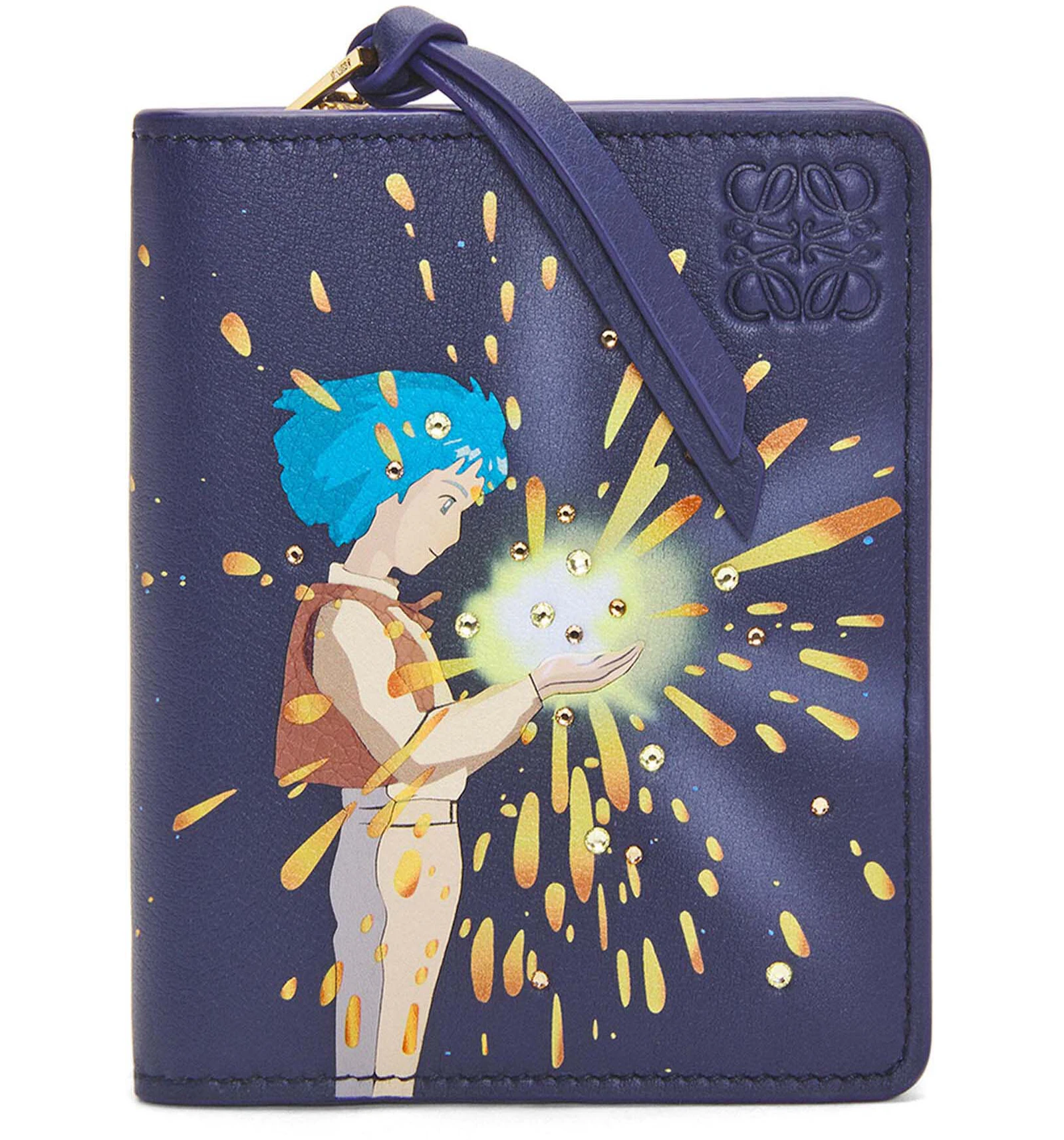 LOEWE x Howls Magical Sky Compact Zip Wallet In Classic Calfskin Marine ...