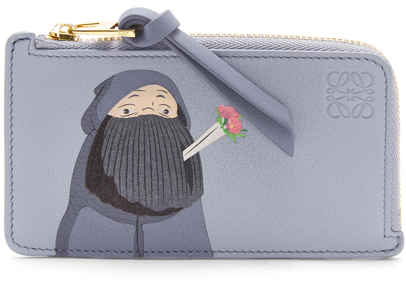 LOEWE x Howls Markl Coin Cardholder In Classic Calfskin Blue Lilac in ...