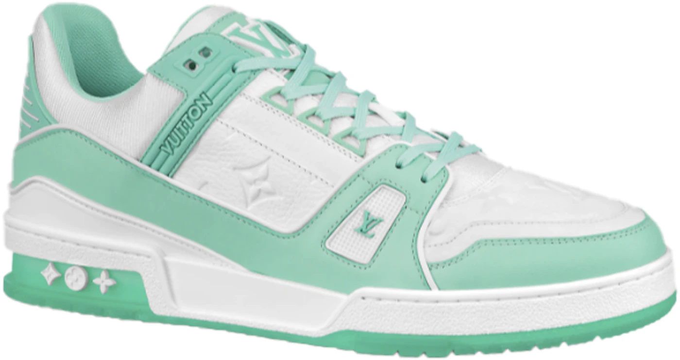 Louis Vuitton Green & White Trainer Shoes, Size 8.5 (LPLR) 144010007218 RP/SA