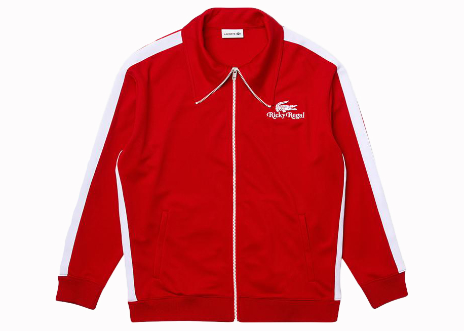 Lacoste x Ricky Regal Contrast Striped Piqué Zip Jacket Red - SS21