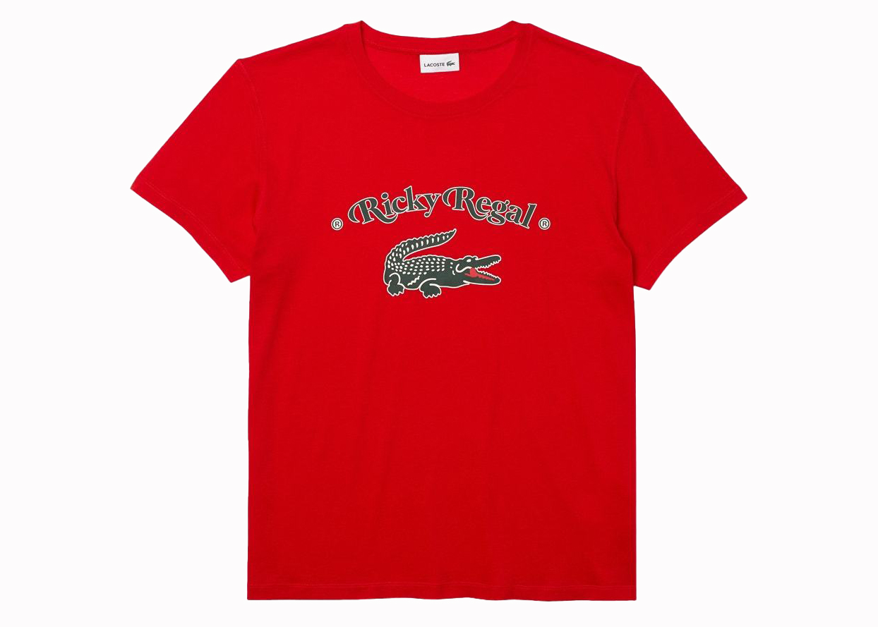 Lacoste x Ricky Regal Loose Neck Print T-shirt Red - SS21 - JP