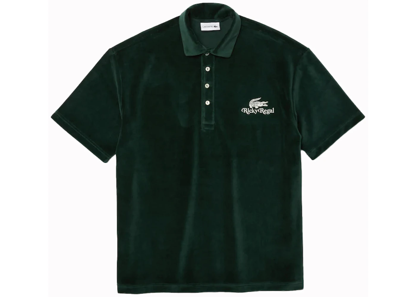 Lacoste x Ricky Regal Relaxed Fit Velvet Polo Green SS21 ES