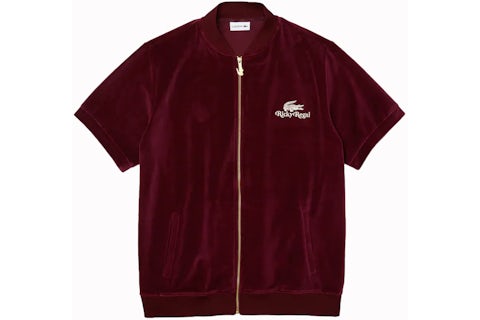 Chaqueta de terciopelo con cremallera Lacoste x Ricky Regal roja